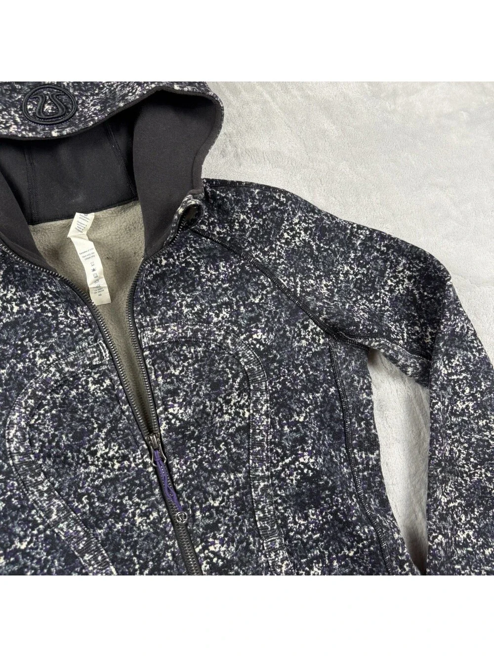 Lululemon Women’s Scuba Full Zip Hoodie Speckled Floral Size 4 Fleece Fitted Rlx